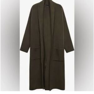 EUC Mango Olive Longline Cardigan Small